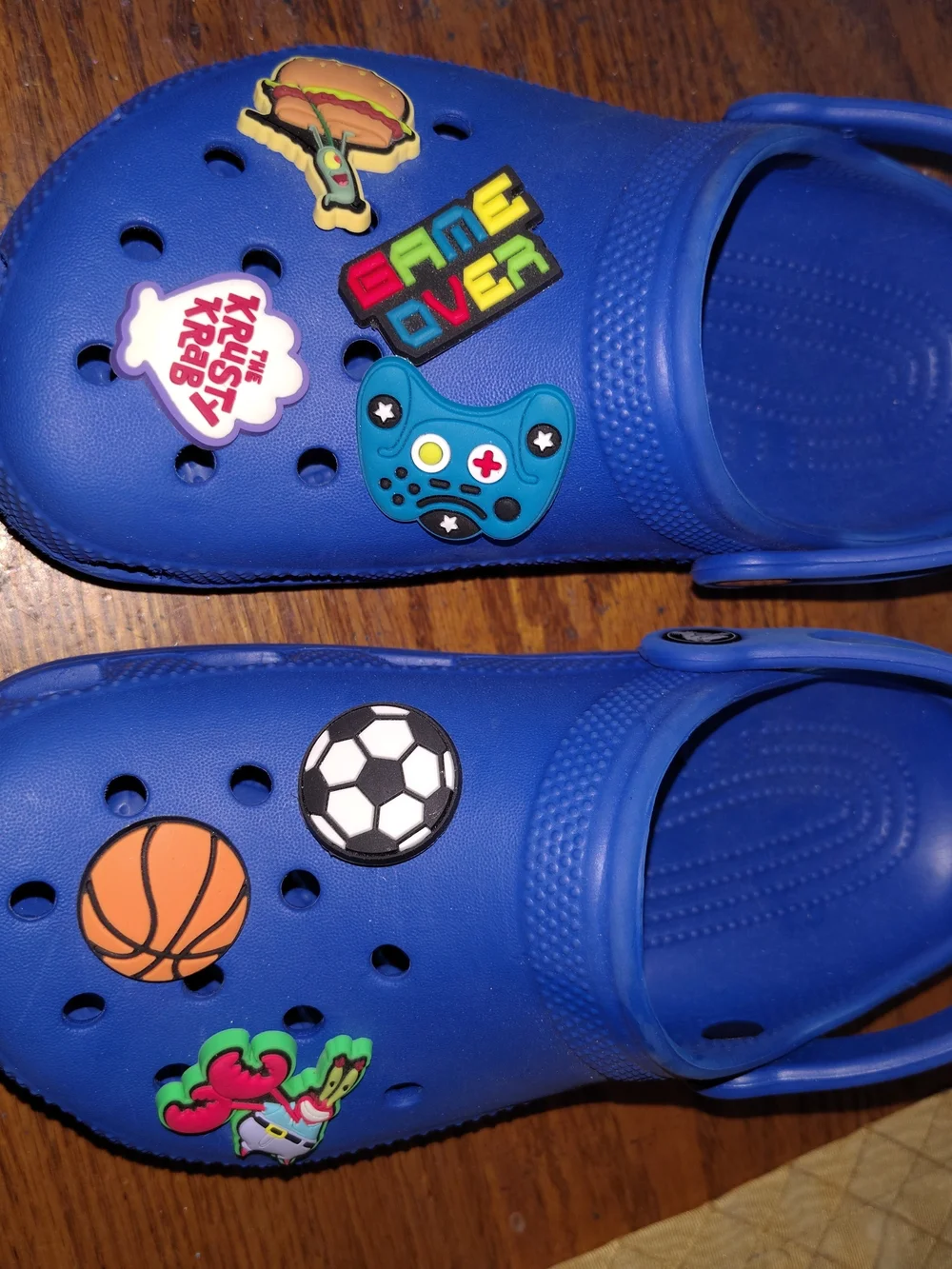 Blue Kids Crocs Sandals with Game & Sports Charms